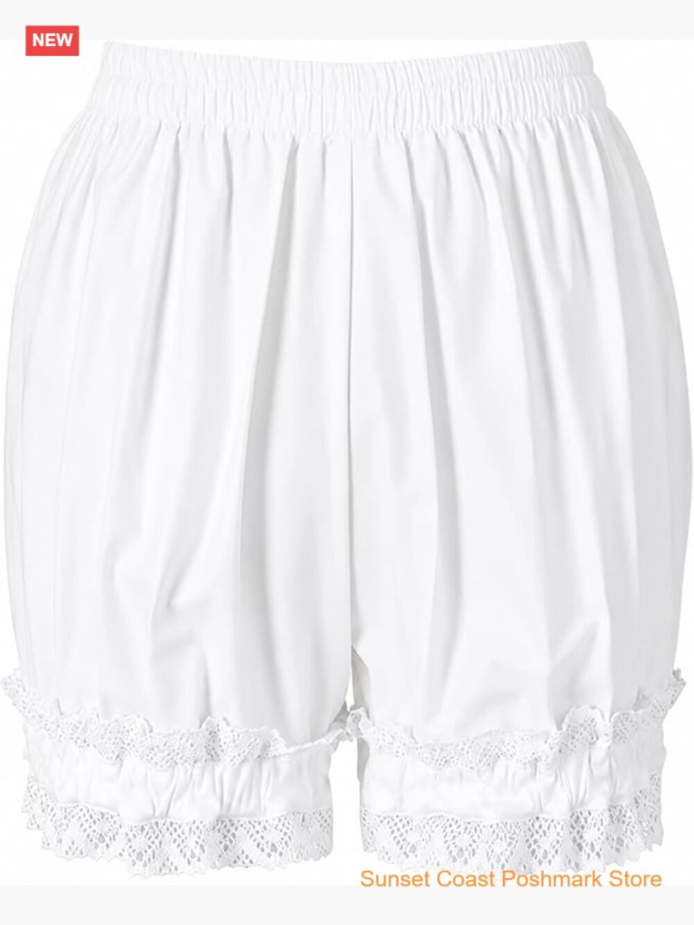 Cotton Lace Hem Lolita Bloomers Pumpkin Pants Elastic Waist Shorts